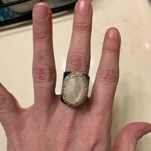 Elegant Gold and White Stone Ring